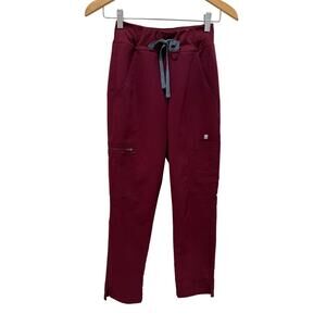 FIGS Burgundy High Rise Medical/Nurse Scrub Pants w/Pockets & Drawstring-XXS/P